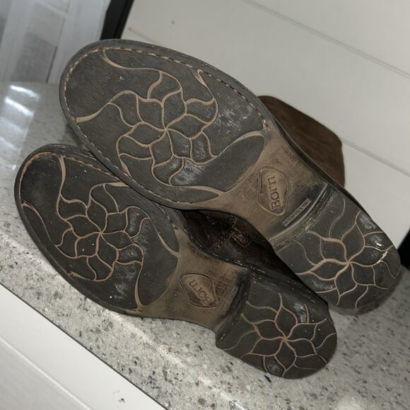 BORN Laguna Tall Leather Knee High Riding Boots w/ Drawstring Dark Brown Size 7 - Picture 7 of 9